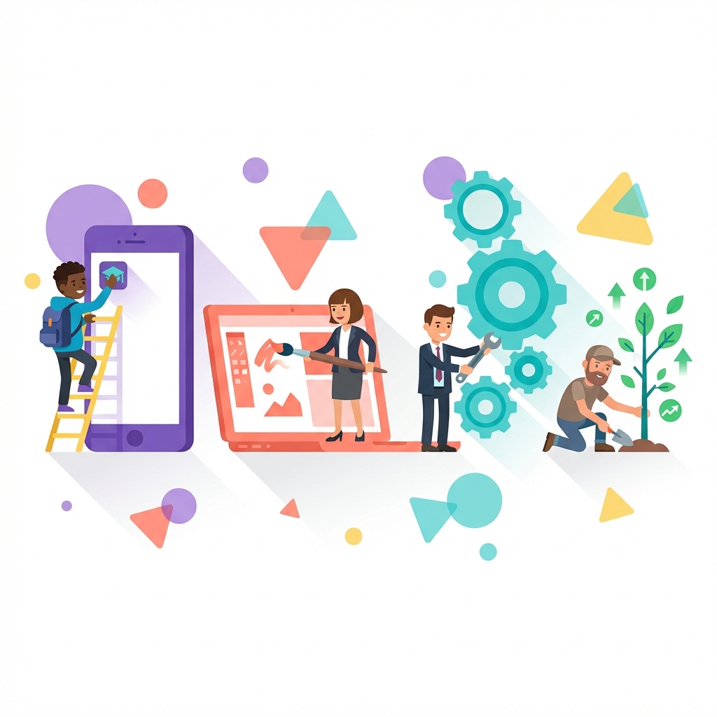 Pessoas construindo soluções digitais